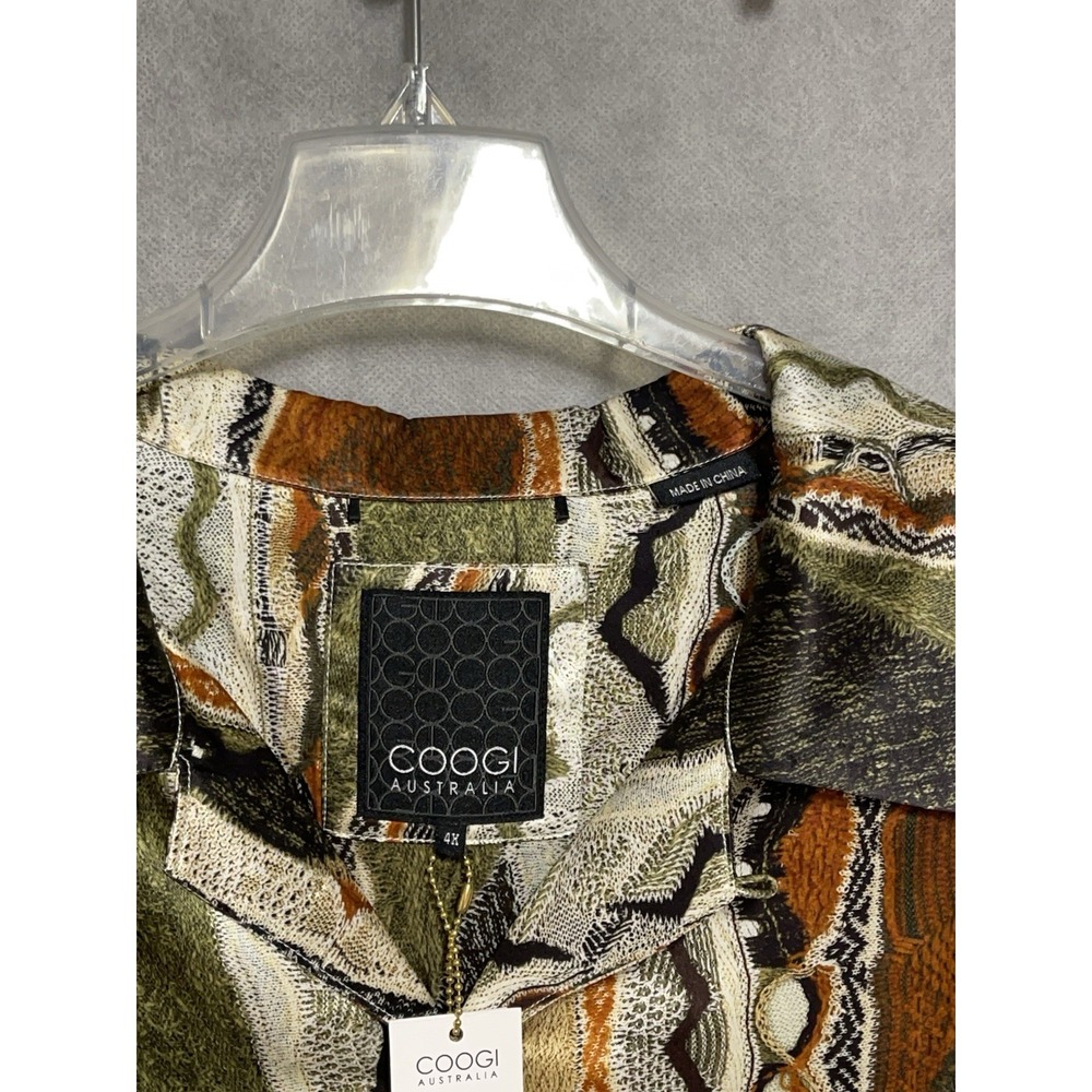 NWT Coogi Shirt Men 4XL Multi Silk Satin Printed Ultra Lightweight Vibrant Luxe - Picture 7 of 9